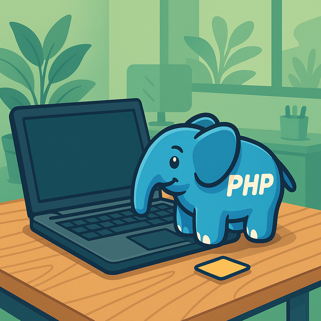 PHP elepPHPant laptop