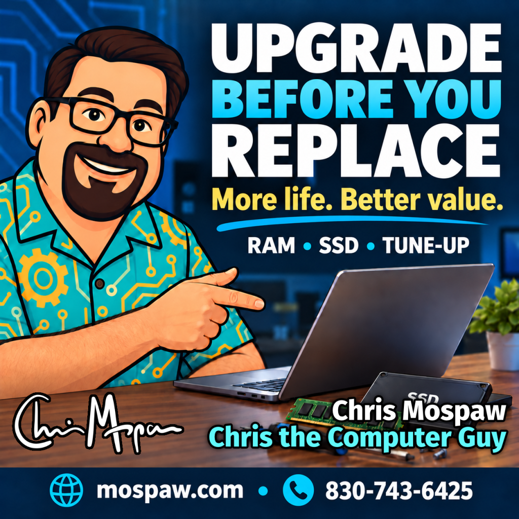 Chris the Computer Guy: consider upgrading before replacing a slow computer.